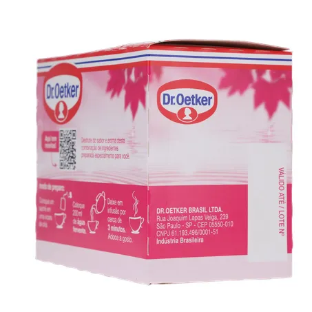 Chá Misto Dr.oetker Hibisco, Chá Verde, Canela, Pimenta, Morango e Mirtilo Caixa com 10un - 15gr 360-24