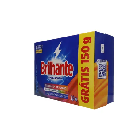 LAVA ROUPA PÓ BRILHANTE LIMPEZA TOTAL LEVE 1,6KG PAGUE 1,450KG 360-4