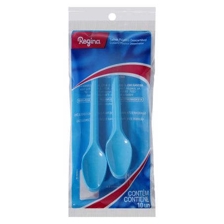 COLHER DESCART AZUL REGINA C/25