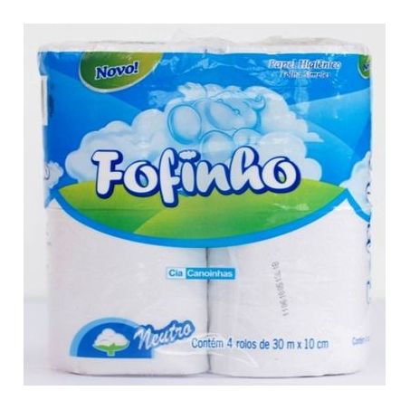 Papel Higiênico Fofinho Folha Simples Neutro Pacote 4 Rolos 30M