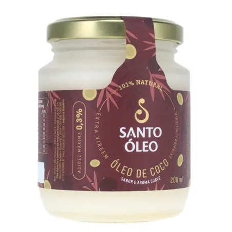 Óleo de Coco Santo Óleo Extra Virgem  Pote de Vidro 200ml 360-34