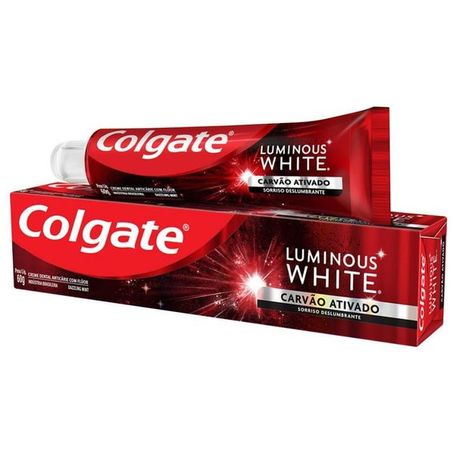 Creme dental colgate luminous white carvão ativado 60g