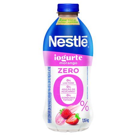 Iogurte Nestlé Zero Lactose 1,150g - Batido - Morango