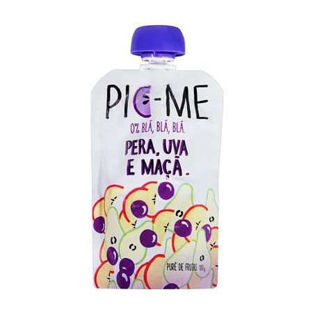 Alimento Pic-Me 90g Pure Frutas Uva/Maça