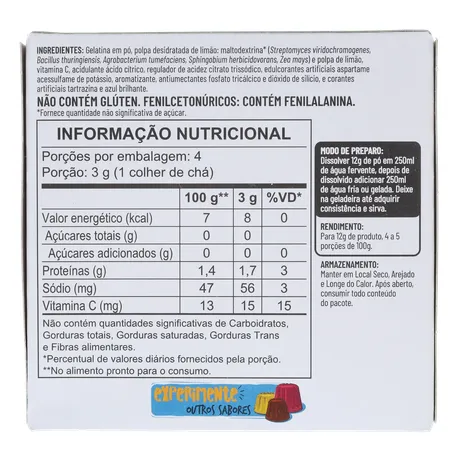 Gelatina apti limão zero açúcar 12g 360-18