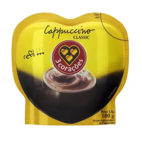 CAPPUCCINO 3 CORAÇÕES CLASSIC REFIL 100G