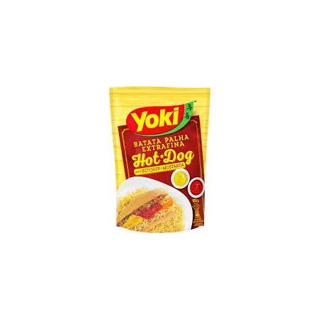 Batata palha yoki hot dog extra fina sabor ketchup e mostarda 100g