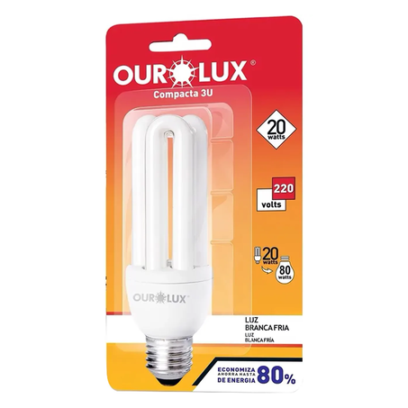LÂMPADA OUROLUX COMPACTA 3U 20W