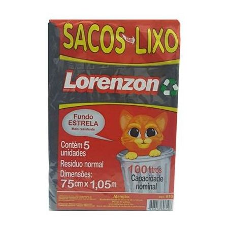Saco Lixo Lorenzon 50l C 10 Ref 650