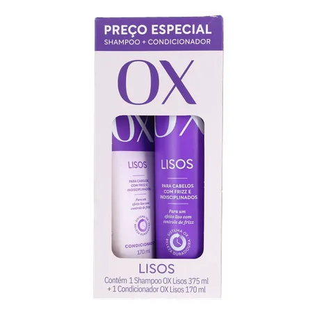 Kit shampoo ox 375ml+cond170ml lisos