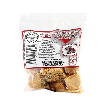 Doce de leite rural caseiro c/amendoim 200g