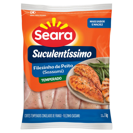 Filezinho de Sassami Seara 1kg - Temperado - Congelado - IQF