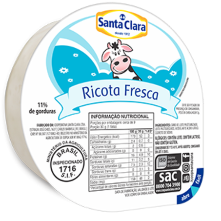 Ricota fresca santa clara ao kg