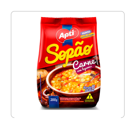 Sopão apti 180g carne com macarrão e legumes