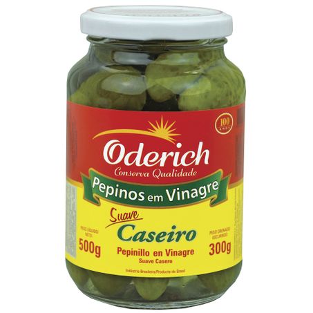Pepinos conserva oderich caseiro 300g
