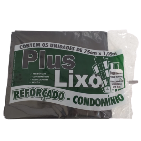 Saco lixo plus reforcado 100l c/05un
