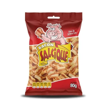 Salgadinho salcique bacon listrado 80g