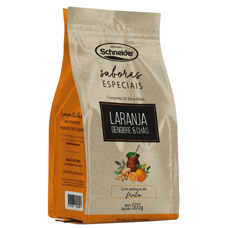 ERVA MATE SCHNEIDER LARANJA, GENGIBRE & CHÁS 500G