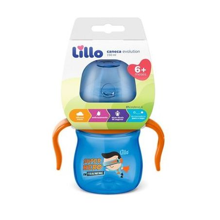 Copo evolution Lillo com alça menino 150ml