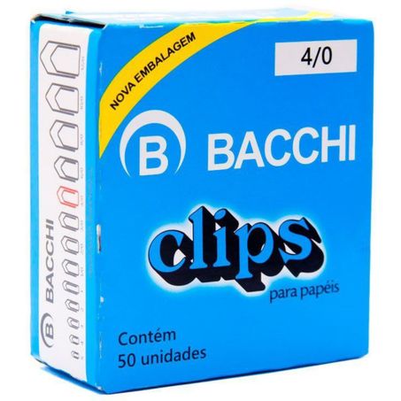 Esc clips bacchi galvanizado aco 4/0 c/50un