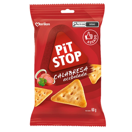 Biscoito Pit Stop Calabresa Acebolada Pacote com 60G