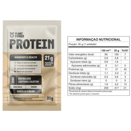 PROTEIN SACHE VANILLA CREAM 35G - PLANT POWER