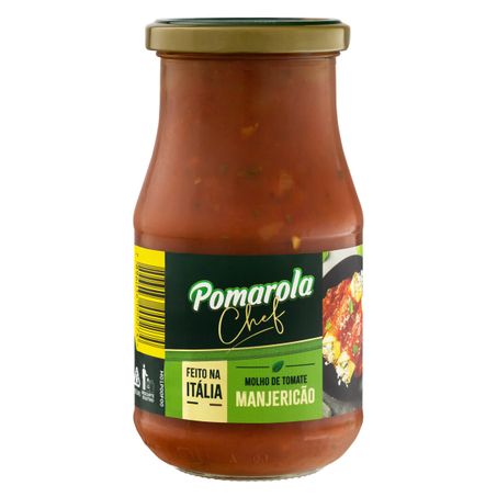 MOLHO DE TOMATE COM MANJERICÃO POMAROLA CHEF VIDRO