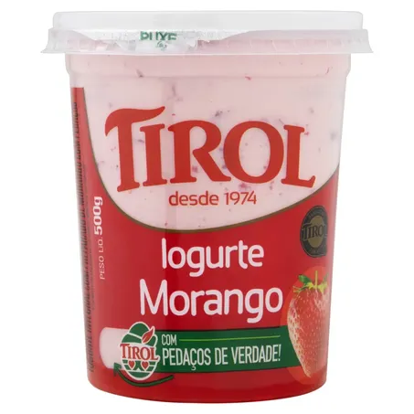 IOGURTE TIROL COM FRUTAS 500ML MORANGO