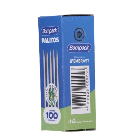 Palitos de bambu bompack bandeja c/100 360-23