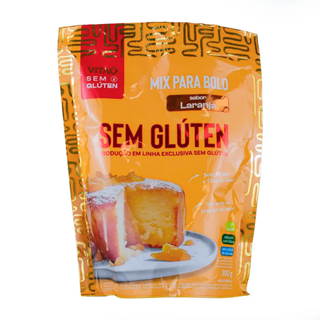 MIX PARA BOLO SEM GLUTEM SABOR LARANJA 300G