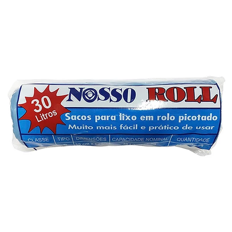 SACO DE LIXO 30 LITROS NOSSO ROLL