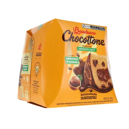 Panettone Bauducco Chocolate e Avelã Caixa 450gr 360-15