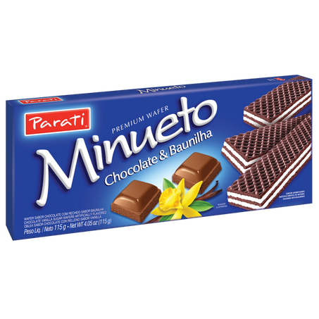 Wafer parati minueto chocolate e baunilha 81g