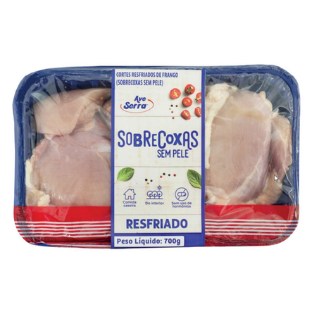 SOBRECOXA FRANGO AVE SERRA RESFRIADO SEM PELE 700G