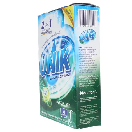 Detergente em Pó Unik Para Máquina de Lavar Louça Limão Embalagem 1KG 360-6
