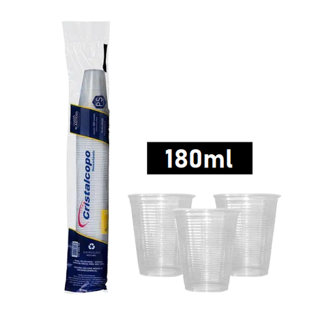 COPO DESCARTÁVEL CRISTALCOPO TRANSPARENTE 180ML 10