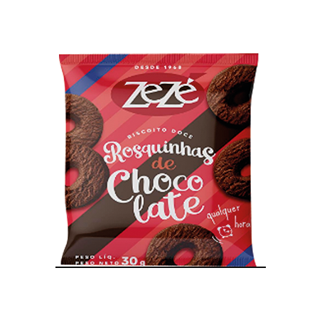BISCOITO ZEZÉ LANCHINHO ROSQUINHA CHOCOLATE 30G