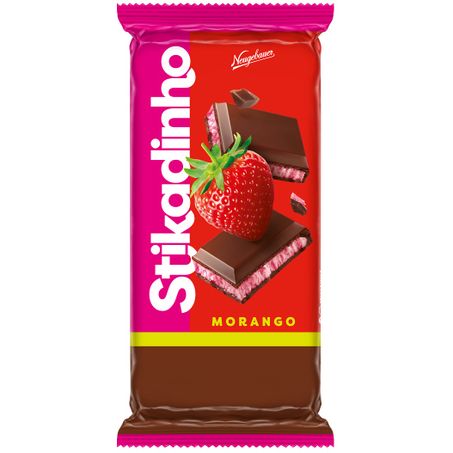 CHOCOLATE STIKADINHO MORANGO C/RECHEIO 70G