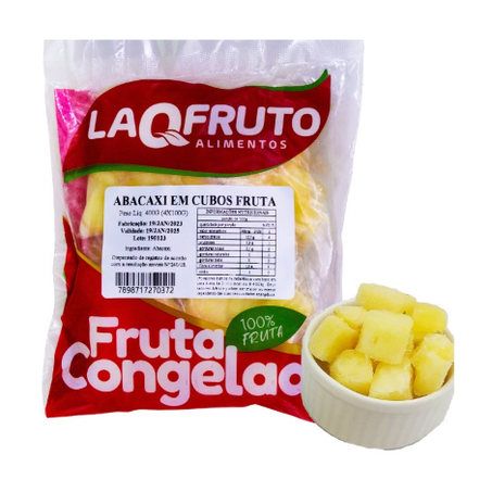 Abacaxi fruta cubos laqfruto cg 400g