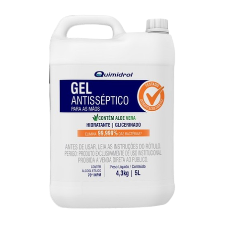 ÁLCOOL EM GEL 70% HOSPITALAR 5L QUIMIDROL