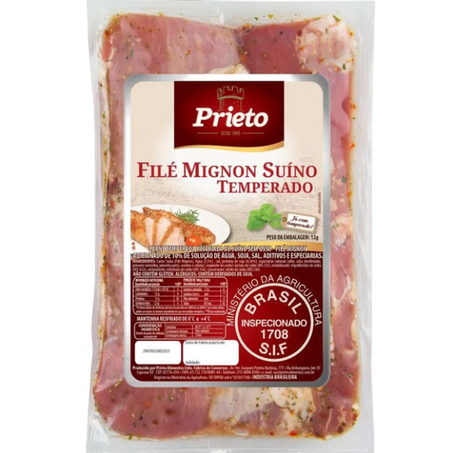 Filé Mignon Suíno Temperado Prieto kg