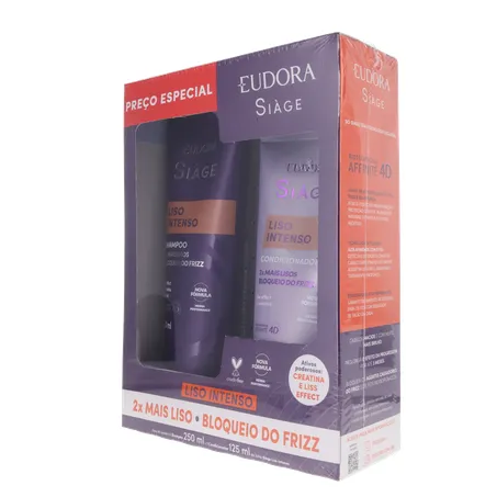 Kit Shampoo Condic Liso Intenso Eudora 375ml 360-4