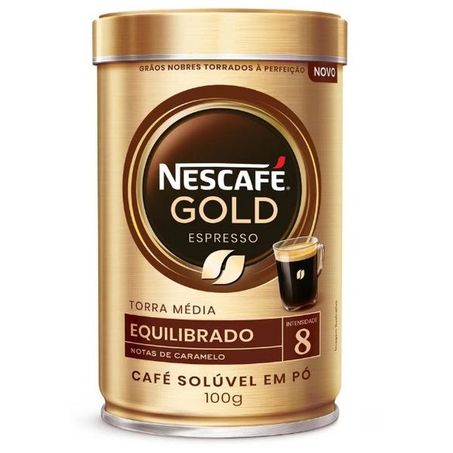Cafe nescafe gold soluvel em po equilibrado 100g