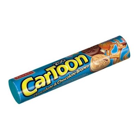 Biscoito recheado zoo cartoon chocolate+chocolate branco parati 130g