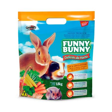 Ração para roedores Funny Bunny delícias da horta 1,8kg
