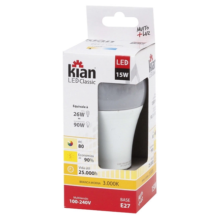 Lamp Led Kian 15w Bivolt Amarela 10061 3000k