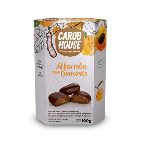 Alfarroba com Damasco Carob House Embalagem 100G
