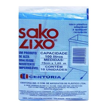 SACO LIXO CENTURIA 100LT.