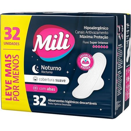 Absorvente mili noturno suave c/ab c/32