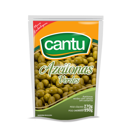 Azeitona com caroço cantu sachê 150g